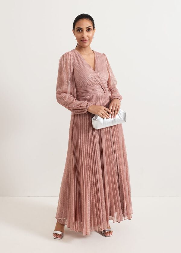 phase eight Petite Harper Plise Pale Pink Dress