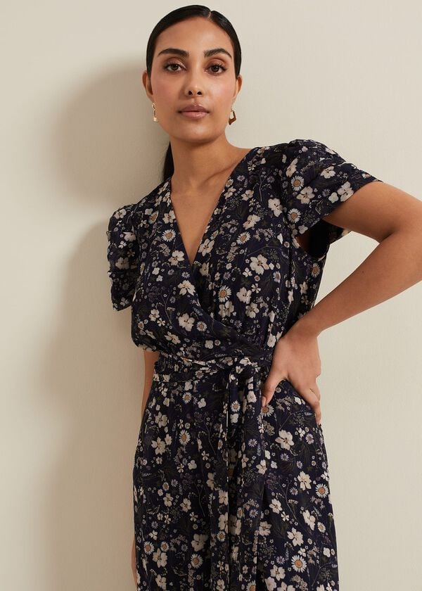 Phase Eight Petite Helene Floral Print Jumpsuit