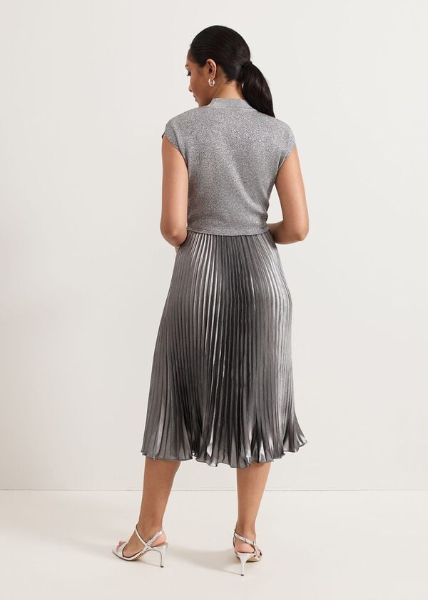Phase Eight Petite Jayla Metallic Knit Dress