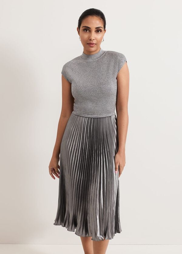 Phase Eight Petite Jayla Metallic Knit Dress