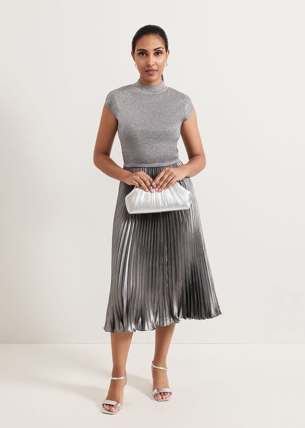 phase eight Petite Jayla Metallic Knit Dress