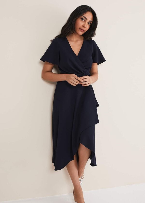 Phase Eight Petite Julissa Ruffle Wrap Midi Dress