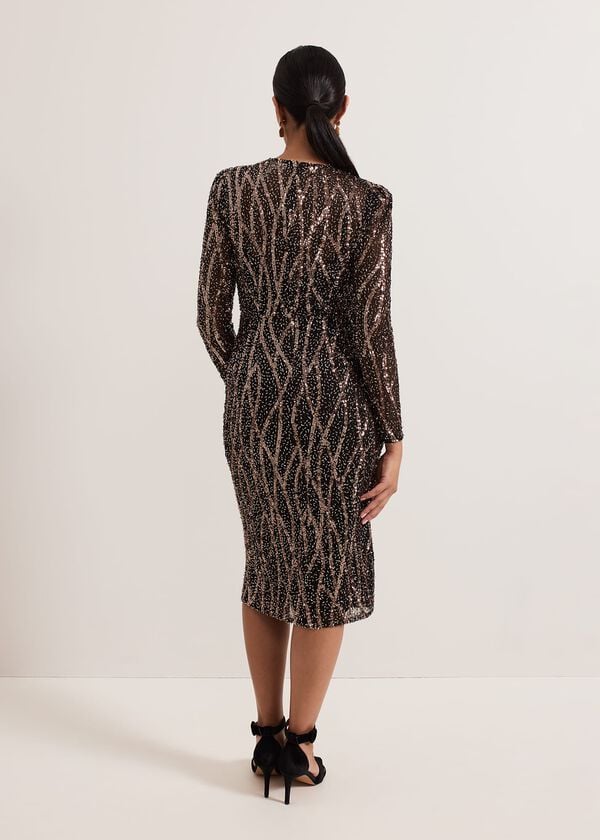 Phase Eight Petite Kaleigh Sequin Midi Dress