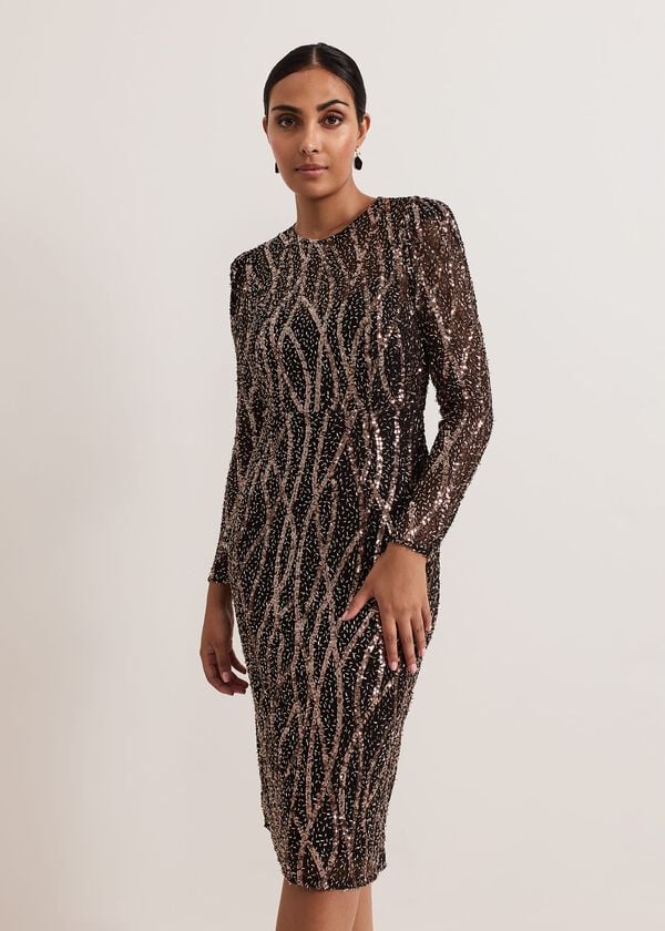 Phase Eight Petite Kaleigh Sequin Midi Dress