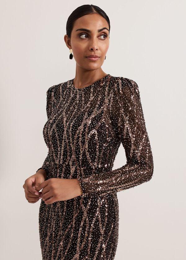 Phase Eight Petite Kaleigh Sequin Midi Dress