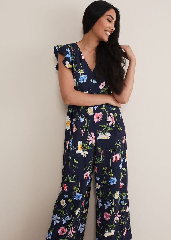 Phase Eight Petite Kallie Floral Wide Leg Jumpsuit