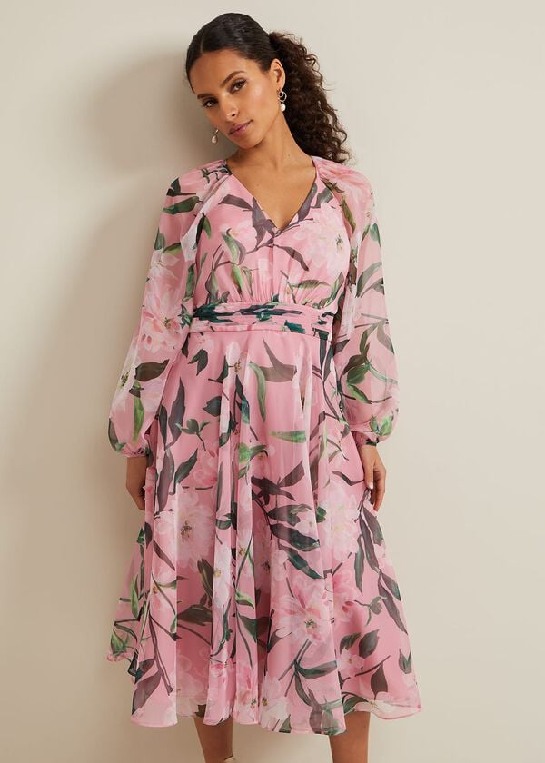 phase eight Petite Lina Printed Midi Dress