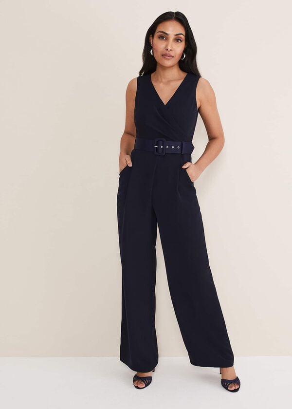 phase eight Petite Lissia Navy Wide Leg Jumpsuit