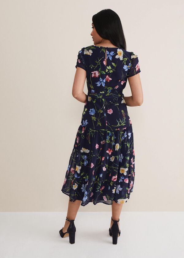 Phase Eight Petite Lola Floral Tiered Midi Dress