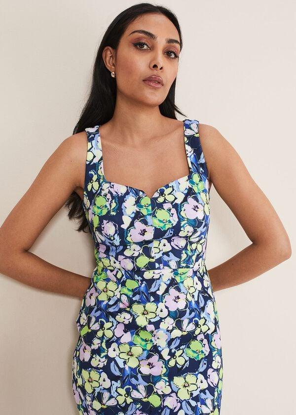 Phase Eight Petite Loretta Printed Scuba Dress