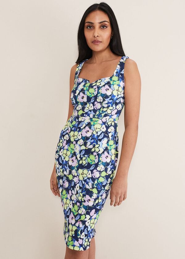 phase eight Petite Loretta Printed Scuba Dress