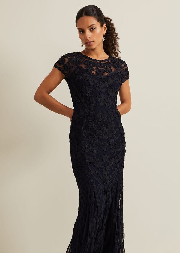 Phase Eight Petite Luana Tapework Maxi Dress