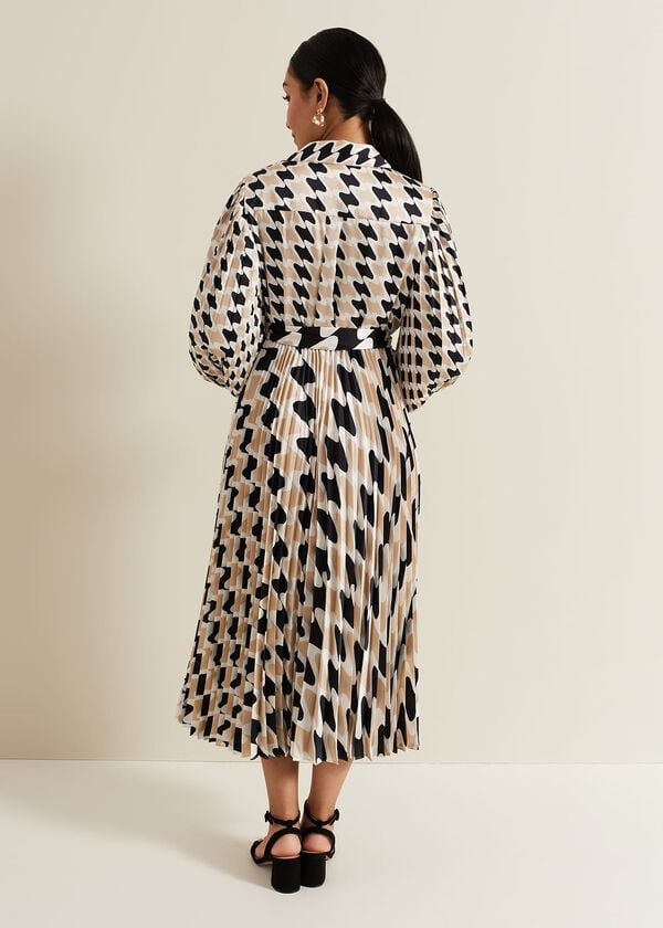 Phase Eight Petite Lyric Geo Pleated Midi Dress