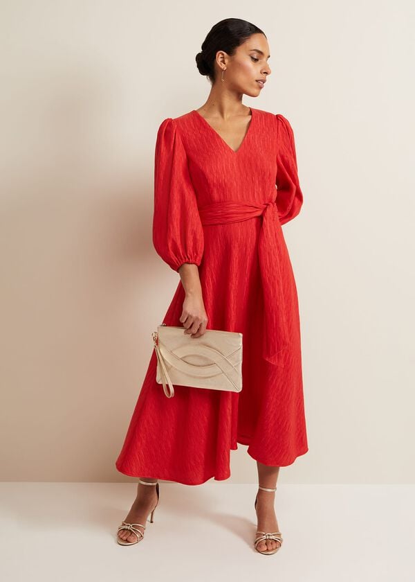 phase eight Petite Marilyn Puff Sleeve Midi Dress
