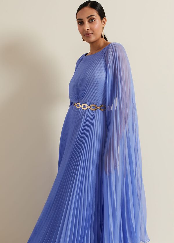 Phase Eight Petite Marren Blue Chiffon Maxi Dress