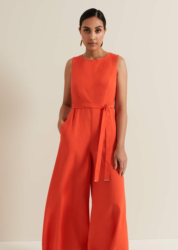Phase Eight Petite Marta Red Culotte Jumpsuit