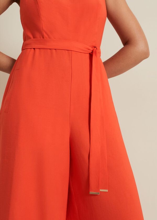 Phase Eight Petite Marta Red Culotte Jumpsuit
