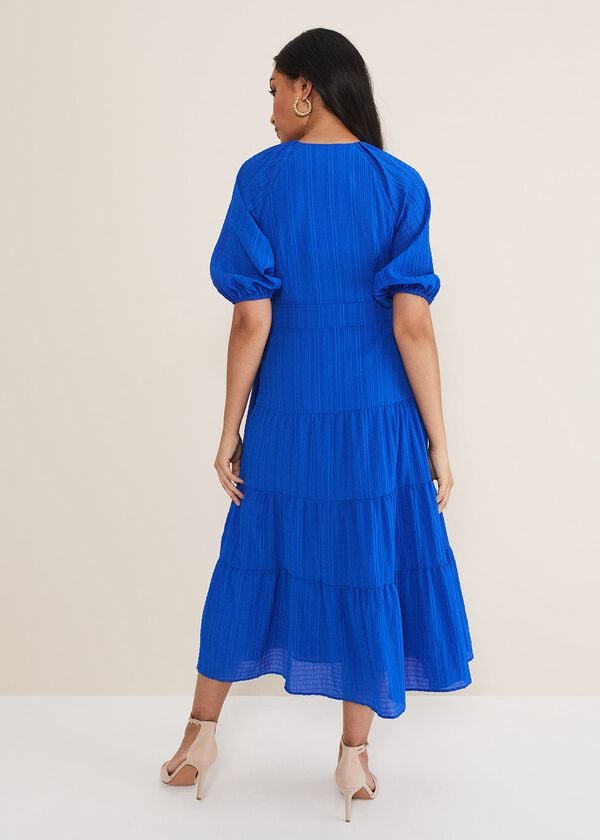 Phase Eight Petite Morven Blue Wrap Midi Dress