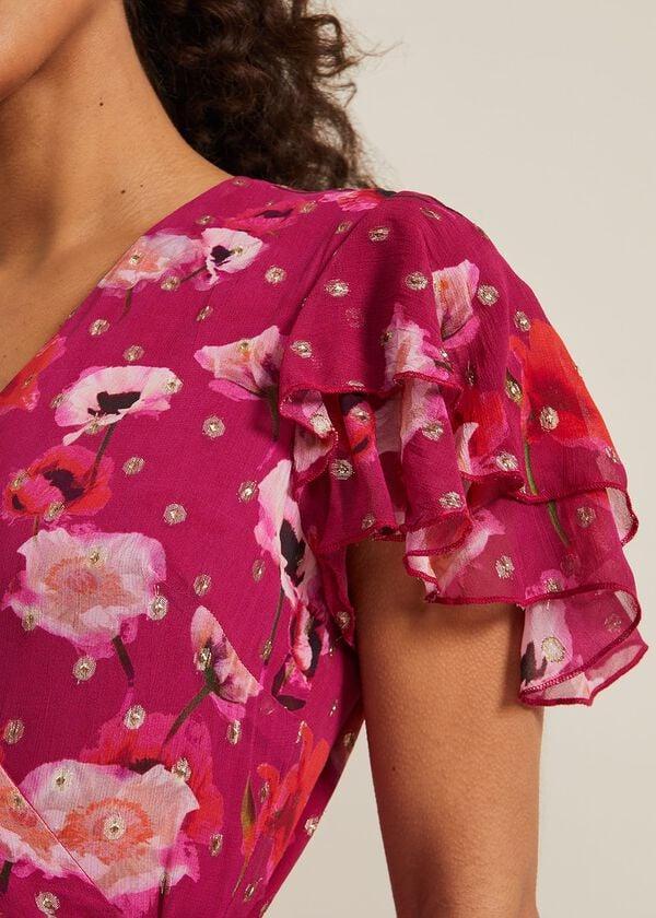 Phase Eight Petite Nadine Ruffle Print Dress