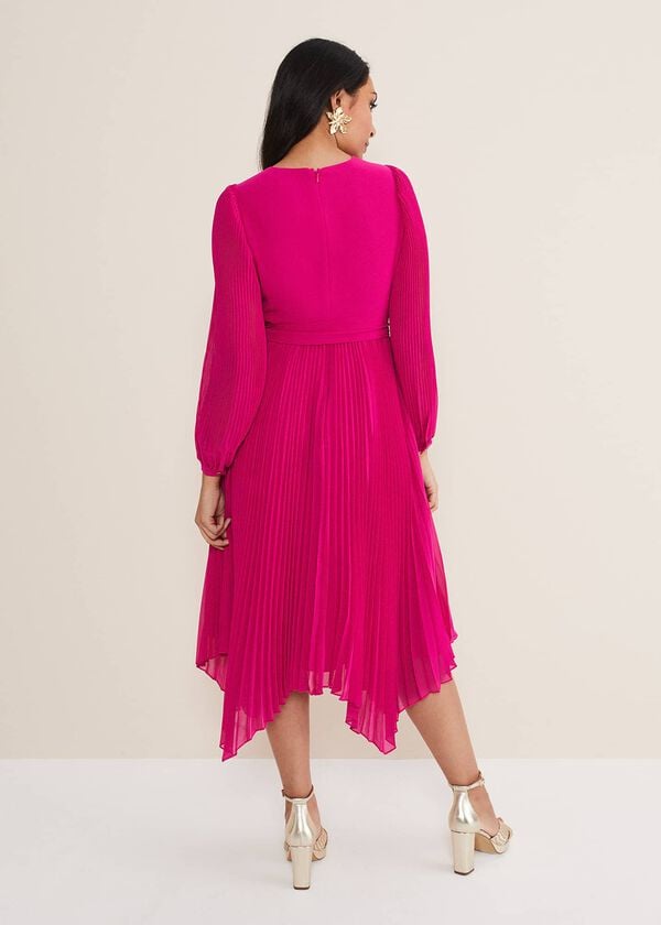 Phase Eight Petite Petra Wrap Pleated Midi Dress