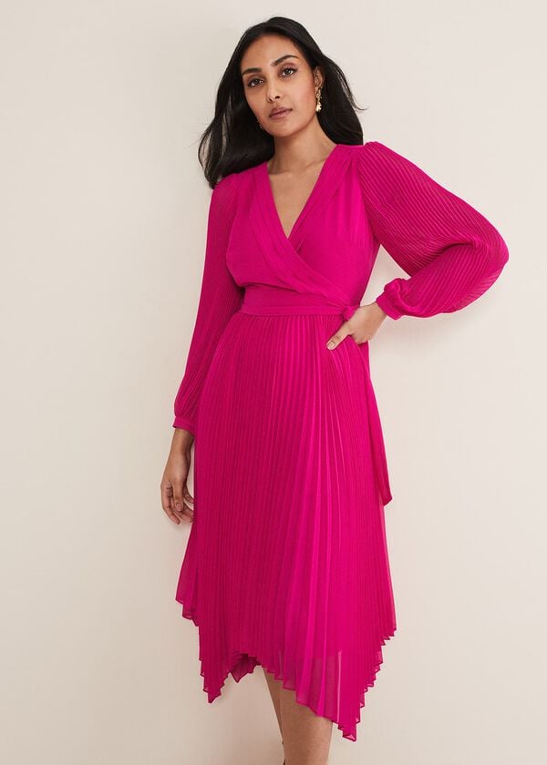 phase eight Petite Petra Wrap Pleated Midi Dress