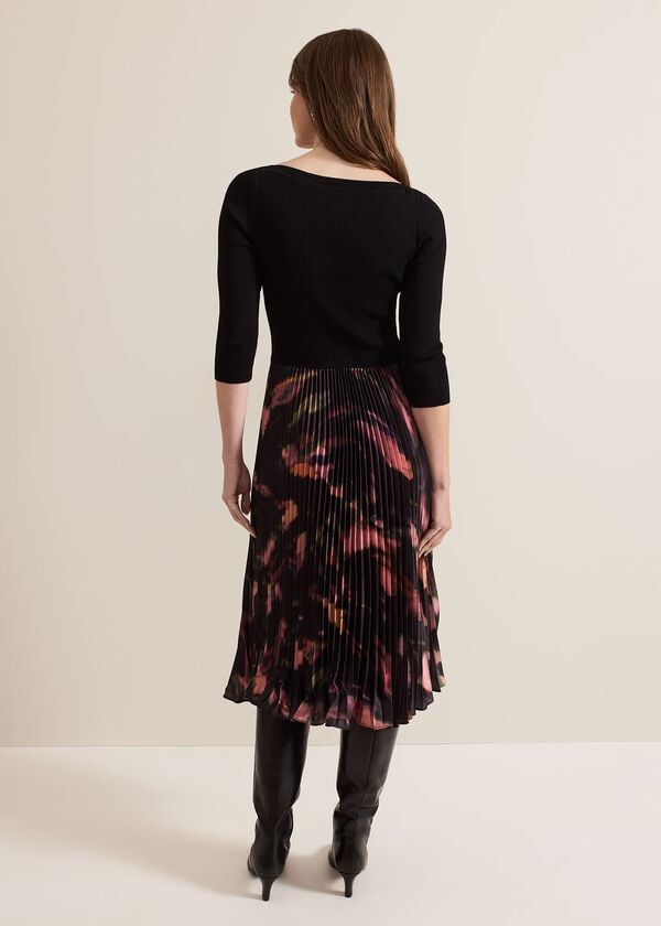 Phase Eight Petite Rhea Woven Hem Abstract Dress