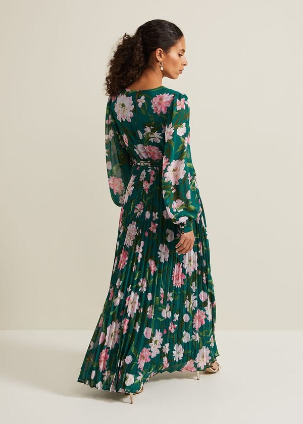 Phase Eight Petite Rosa Floral Pleat Maxi Dress
