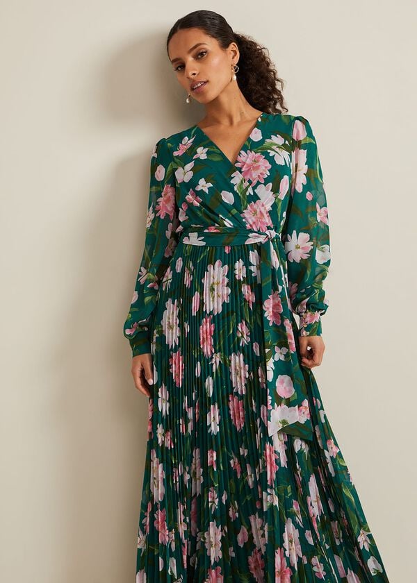 Phase Eight Petite Rosa Floral Pleat Maxi Dress