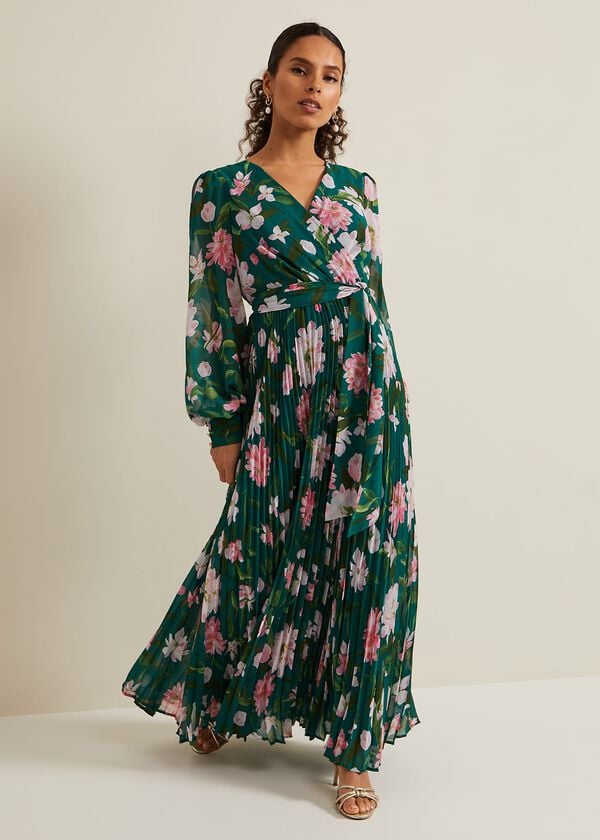 phase eight Petite Rosa Floral Pleat Maxi Dress