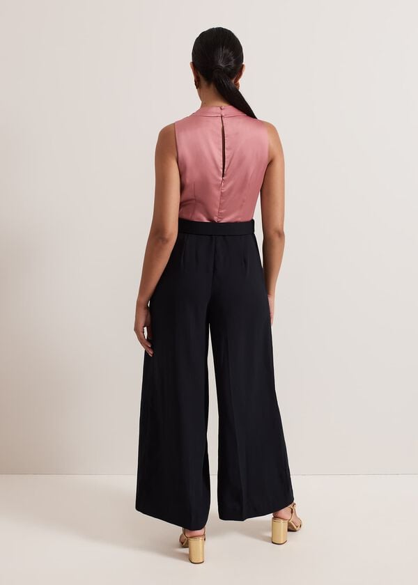 Phase Eight Petite Sabina Satin Wide Leg Jumpsuit