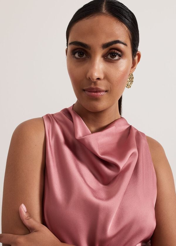 Phase Eight Petite Sabina Satin Wide Leg Jumpsuit