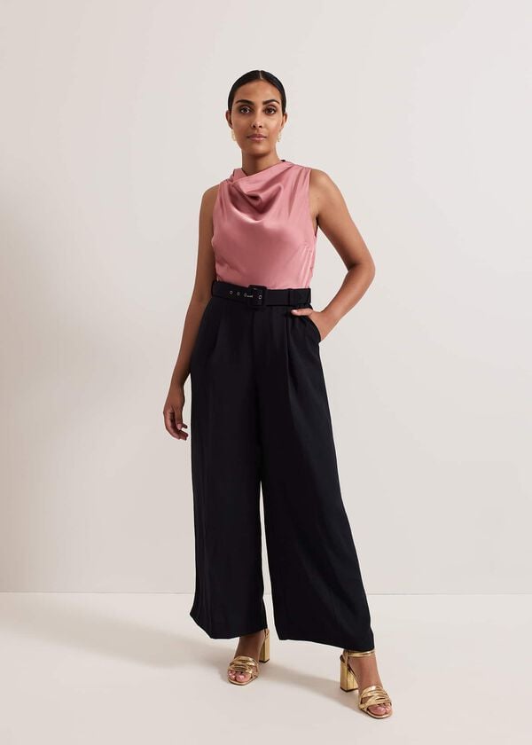 phase eight Petite Sabina Satin Wide Leg Jumpsuit