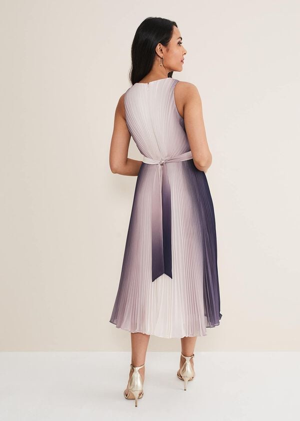 Phase Eight Petite Simara Ombre Pleated Midi Dress
