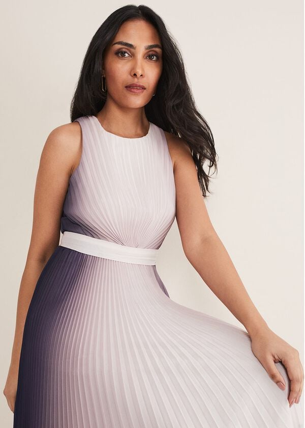 Phase Eight Petite Simara Ombre Pleated Midi Dress