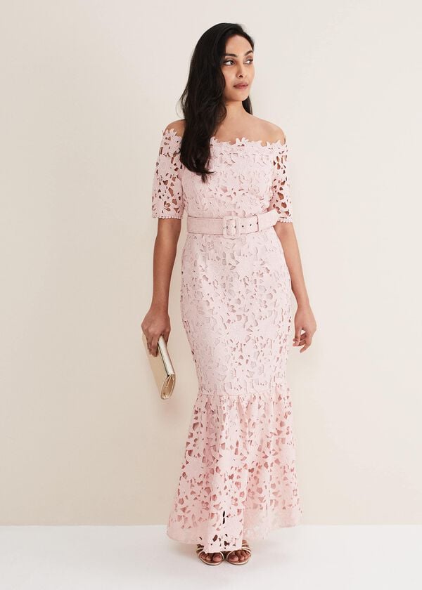 phase eight Petite Tallula Lace Bardot Maxi Dress