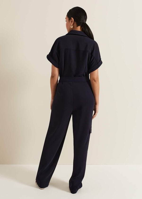 Phase Eight Petite Tallulah Navy Utility Jumpsuit