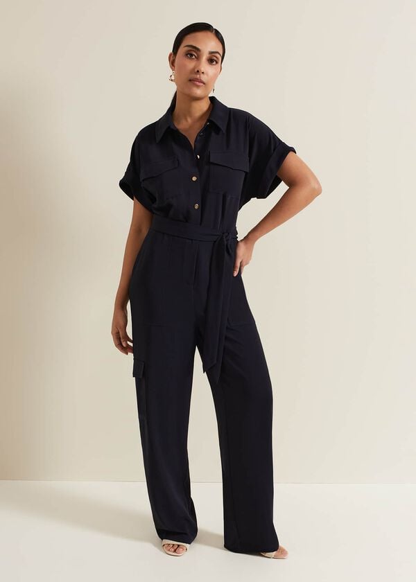 phase eight Petite Tallulah Navy Utility Jumpsuit