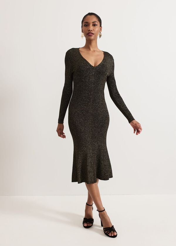 Phase Eight Petite Tillie Shimmer Flippy Hem Dress