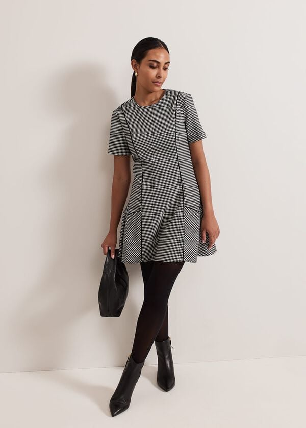 Phase Eight Petite Viola Houndstooth Mini Dress