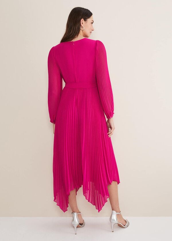 Phase Eight Petra Wrap Pleated Midi Dress