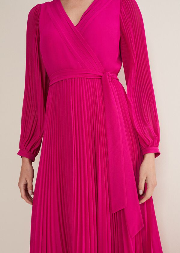 Phase Eight Petra Wrap Pleated Midi Dress