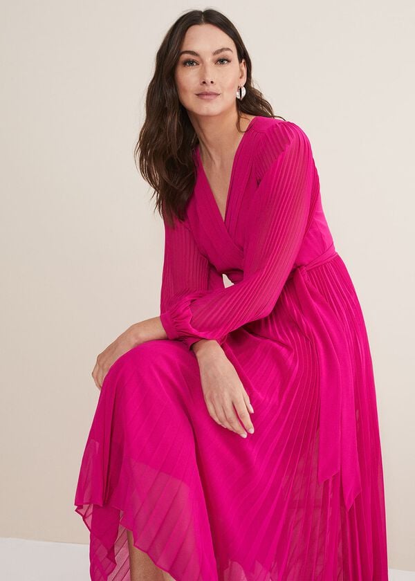 phase eight Petra Wrap Pleated Midi Dress