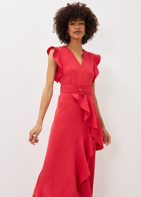 Phase Eight Phoebe Frill Belted Maxi Dress