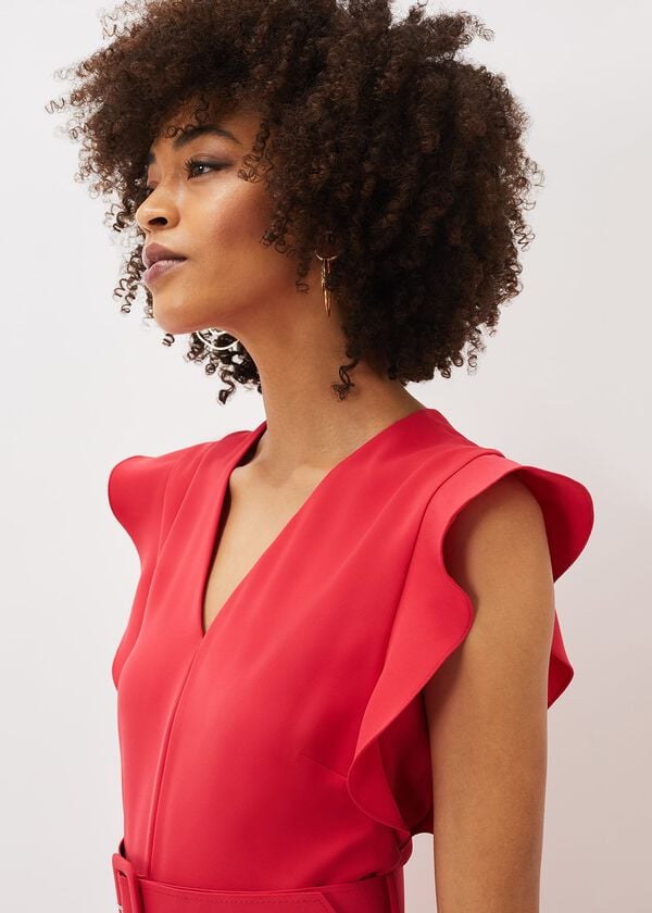 Phase Eight Phoebe Frill Belted Maxi Dress