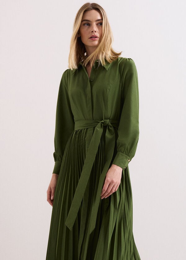 Phase Eight Pleated Midi Dress