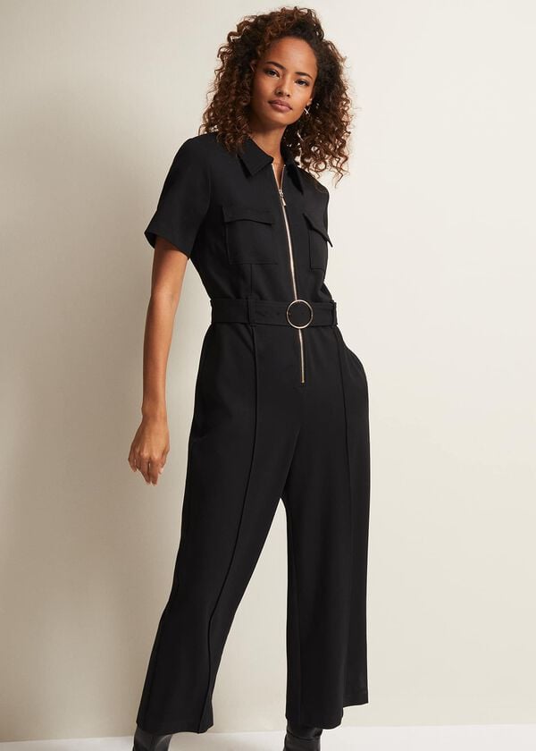 Phase Eight Polly Black Zip Jumpsuit