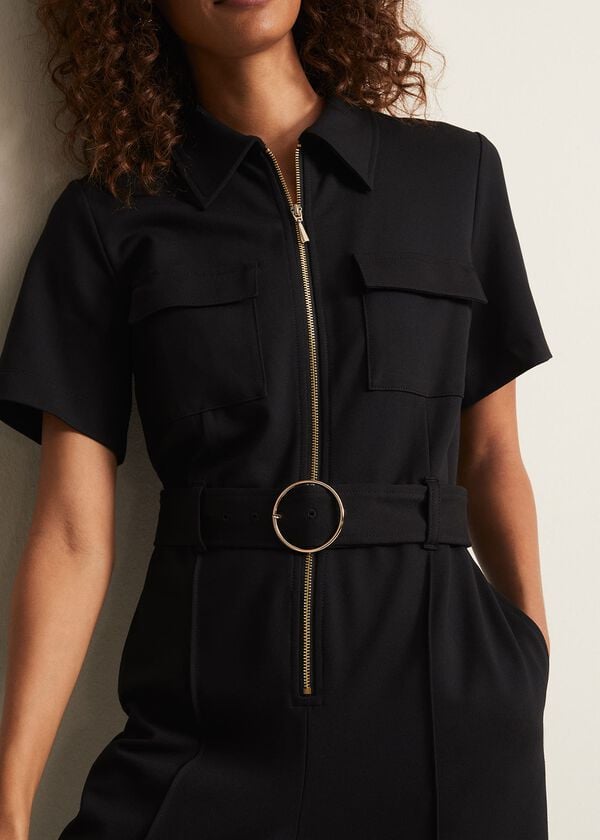 Phase Eight Polly Black Zip Jumpsuit