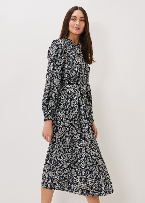 Phase Eight Polly Paisley Print Midi Dress