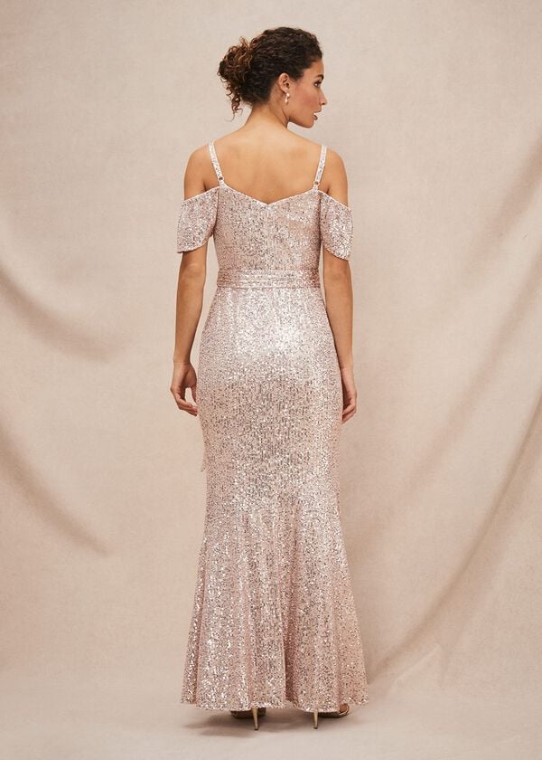 Phase Eight Poppy Off The Shoulder Sequin Dress