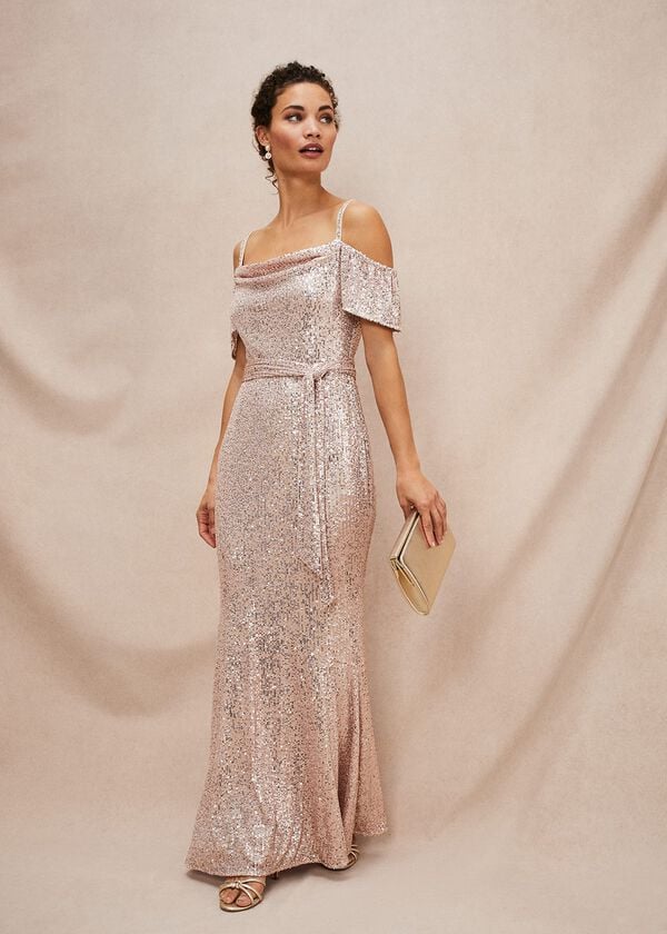 phase eight Poppy Off The Shoulder Sequin Dress